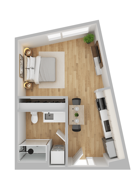 Arts Plaza Apartments in Gresham, Oregon Studio Floor Plan